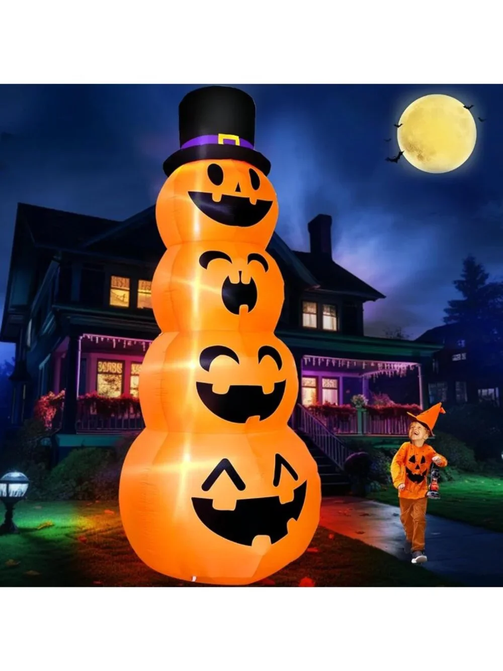 12 FT Giant Halloween Inflatable Pumpkins - Outdoor Decor for Spooky Fun